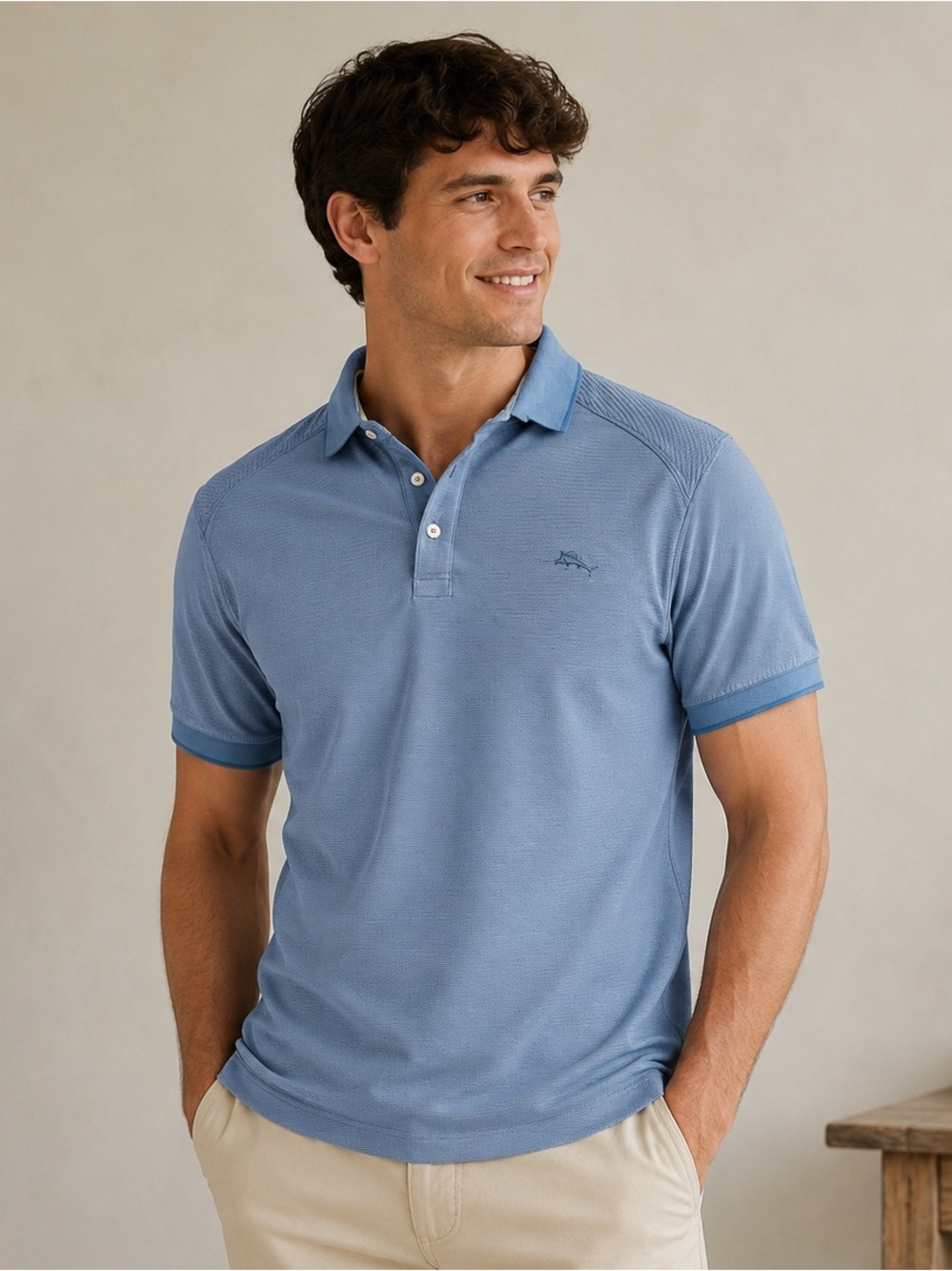 Tommy Bahama Shirt Adult Small Blue Short Sleeve Island Zone Polo Men's